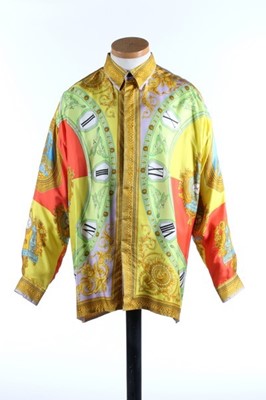 Lot 209 - Three Versace printed silk shirts, mid 1980s,...