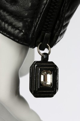 Lot 208 - A Gianni Versace black leather studded jacket...