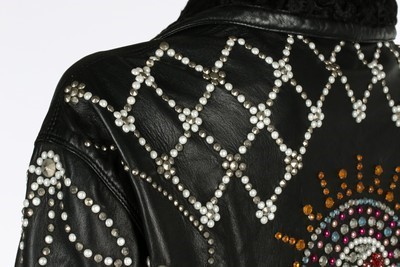 Lot 208 - A Gianni Versace black leather studded jacket...