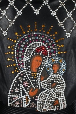 Lot 208 - A Gianni Versace black leather studded jacket...