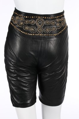 Lot 208 - A Gianni Versace black leather studded jacket...