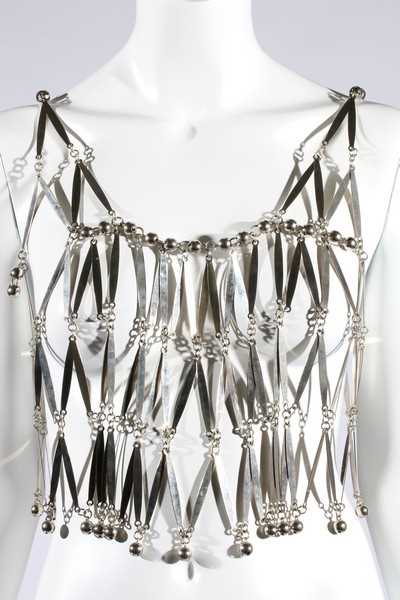 Lot 229 - A Paco Rabanne silvered metal bodice, probably...