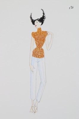 Lot 264 - A rare Alexander McQueen fashion sketch for...