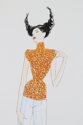 Lot 264 - A rare Alexander McQueen fashion sketch for...
