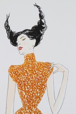 Lot 264 - A rare Alexander McQueen fashion sketch for...