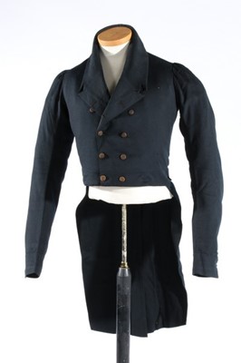 Lot 31 - A rare gentleman's navy wool tailcoat, circa...