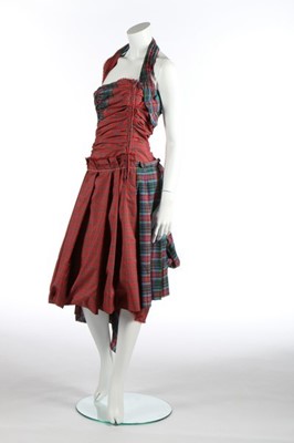 Lot 253 - A Commes des Garçons tartan cotton halter-neck...