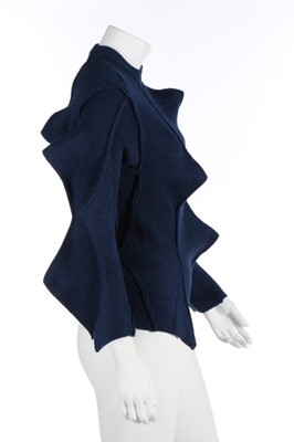 Lot 248 - An Issey Miyake blue knitted spikey sweater,...