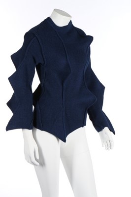 Lot 248 - An Issey Miyake blue knitted spikey sweater,...