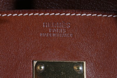 Lot 3 - An Hermès canvas and Barenia leather Birkin,...