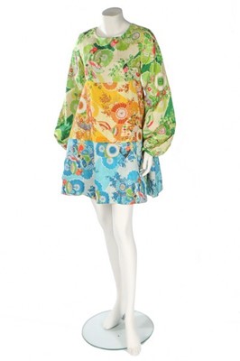 Lot 167 - A rare Beatles' Apple boutique silk dress,...