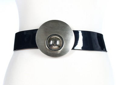 Lot 126 - A Pierre Cardin navy patent leather 'Moon Girl'...