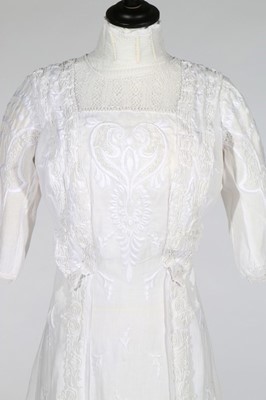 Lot 37 - An Edwardian whitework embroidered summer gown,...