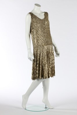 Lot 46 - A fine couture gold sequined 'flapper' dress,...