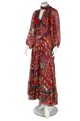 Lot 168 - A fine Thea Porter Samawa-print chiffon gipsy...