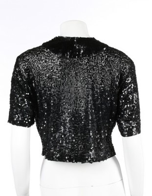 Lot 68 - A Chanel couture black sequined tulle bodice,...