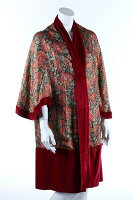Lot 67 - A Liberty poppy-print and gold brocaded silk...