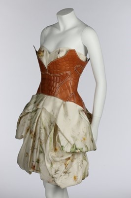 Lot 281 - An Alexander McQueen floral printed organza...