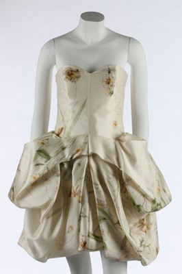 Lot 281 - An Alexander McQueen floral printed organza...