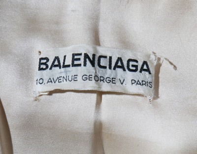 Lot 100 - A Balenciaga white ermine evening jacket,...