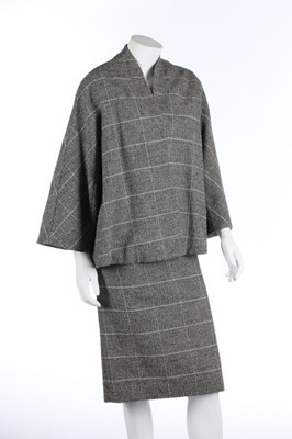 Lot 111 - A Christian Dior grey plaid wool ensemble,...