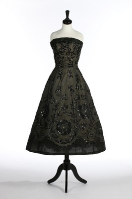 Lot 117 - A Christian Dior London beaded black organza...