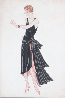 Lot 31 - Elliot Hodgkin fashion sketches, circa 1928-9,...