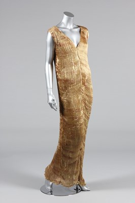 Lot 124 - A Patricia Lester gold and bronze pleated silk...