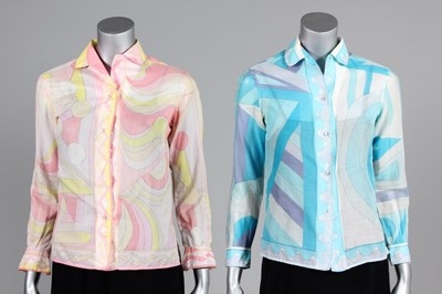 Lot 127 - Three Pucci printed lawn blouses, late 1960s,...