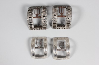 Lot 130 - Four pairs of men's shoe buckles, second half...