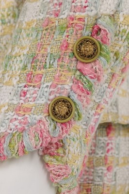 Lot 26 - A Chanel couture pastel silk and wool tweed...