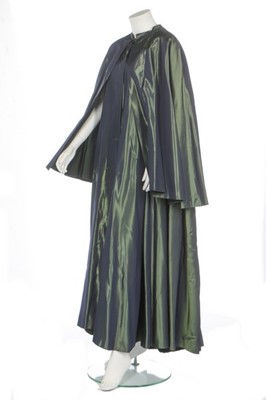 Lot 195 - A Christian Dior shot green-blue taffeta...