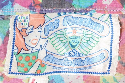 Lot 175 - A Mr Freedom artists smock, 1971, labelled,...