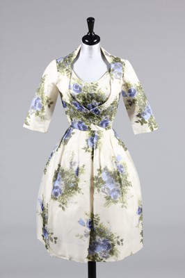 Lot 185 - A printed gauze summer dress and bolero, late...