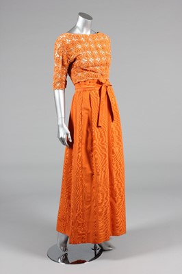 Lot 206 - A Sybil Connolly orange moiré evening skirt,...