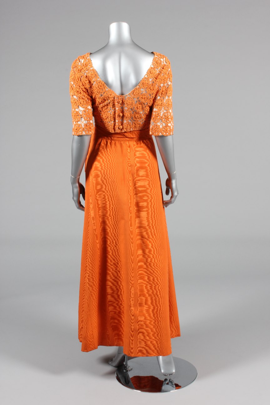 Lot 206 - A Sybil Connolly orange moiré evening skirt,