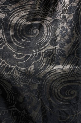 Lot 223 - A black and gold lame evening gown, early...