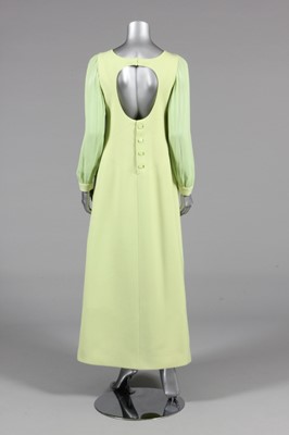 Lot 242 - A Courreges couture pistachio green wool crepe...