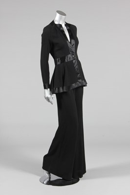 Lot 245 - An Ossie Clark black moss crepe and satin...