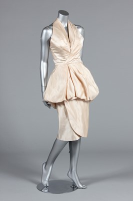 Lot 83 - A Ceil Chapman oyster satin halterneck gown,...