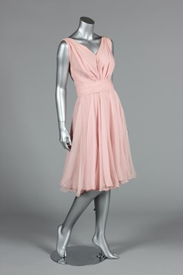 Lot 84 - A Ceil Chapman pale pink chiffon cocktail...