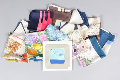 Lot 291 - Ten Christian Dior silk scarves, 1960s-80s,...