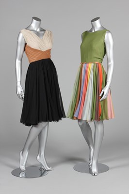 Lot 86 - Two stylish Helen Rose pleated chiffon evening...