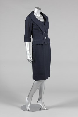 Lot 313 - A Christian Dior New York navy silk dinner...