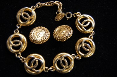 Lot 323 - A Chanel CC link bracelet, signed and dated...