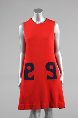 Lot 326 - A Pierre Cardin wool jersey shift dress, late...