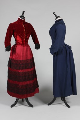 Lot 345 - Three black mourning dresses circa 1890-1910,...