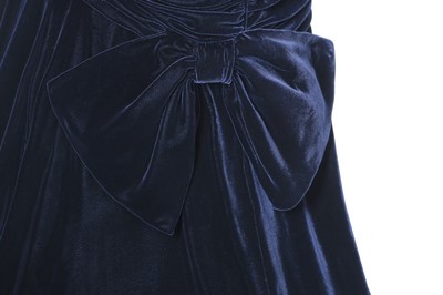 Lot 237 - Princess Diana's Victor Edelstein midnight-blue velvet evening gown