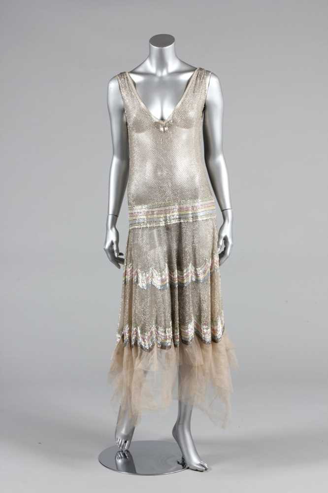 Lot 361 - A beaded tulle flapper dress, circa 1929-30,