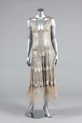 Lot 361 - A beaded tulle flapper dress, circa 1929-30,...